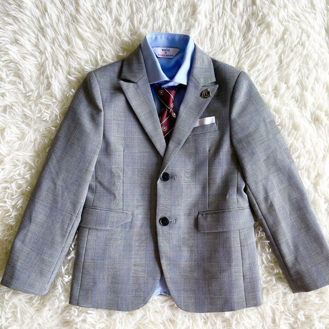 極美品✨ウォルツバイビームスデザイン セットアップ スーツ チェック120 卒服