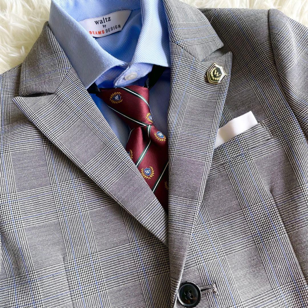 極美品✨ウォルツバイビームスデザイン セットアップ スーツ チェック120 卒服