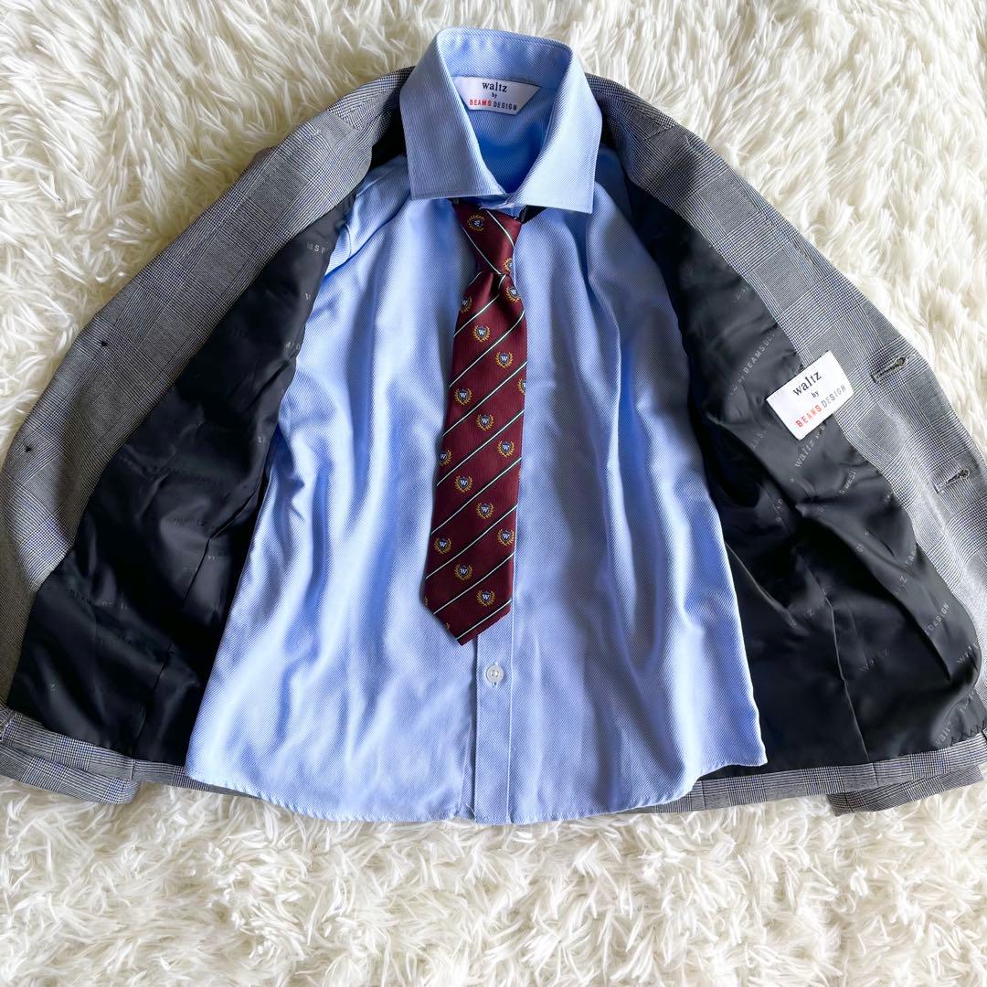 極美品✨ウォルツバイビームスデザイン セットアップ スーツ チェック120 卒服