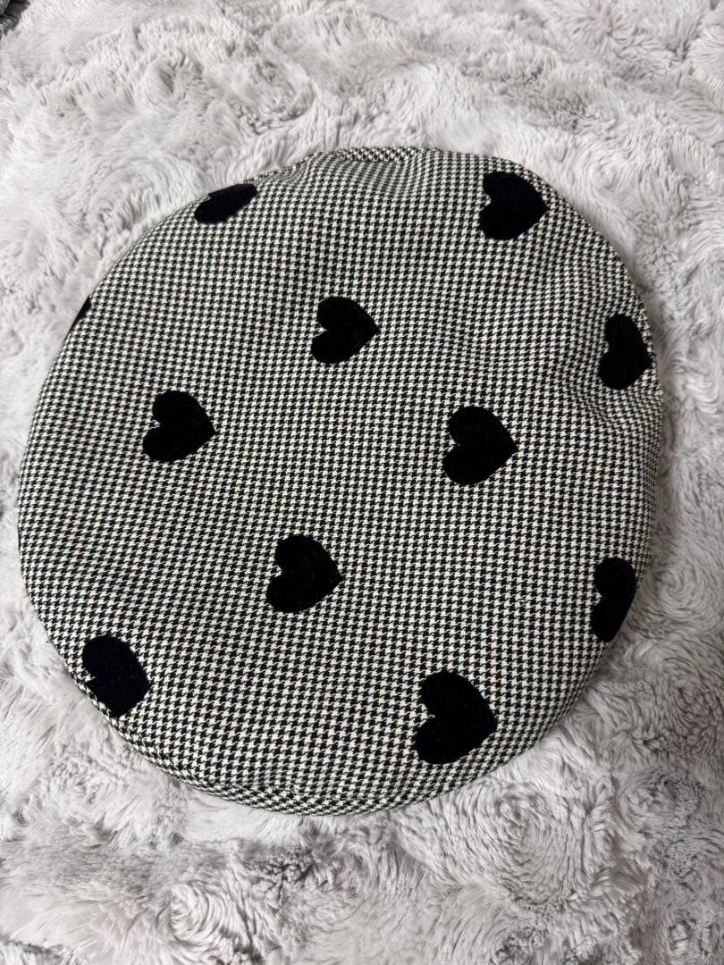 【HEIHEI】ヘイヘイ　ベレー帽　千鳥格子　黒