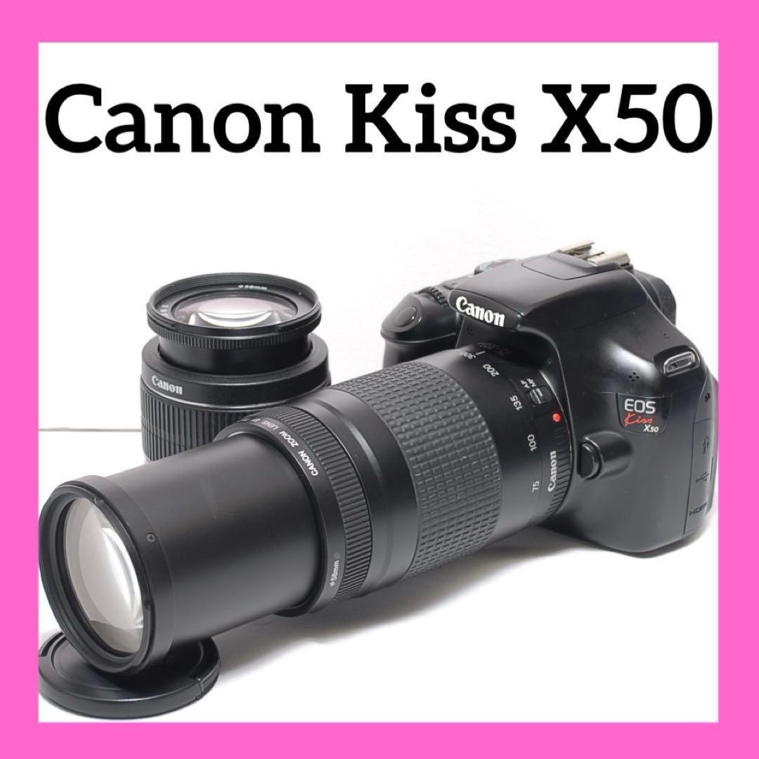 スポーツ観戦におすすめ✨ Canon Kiss X50✨ダブルレンズ✨超望遠