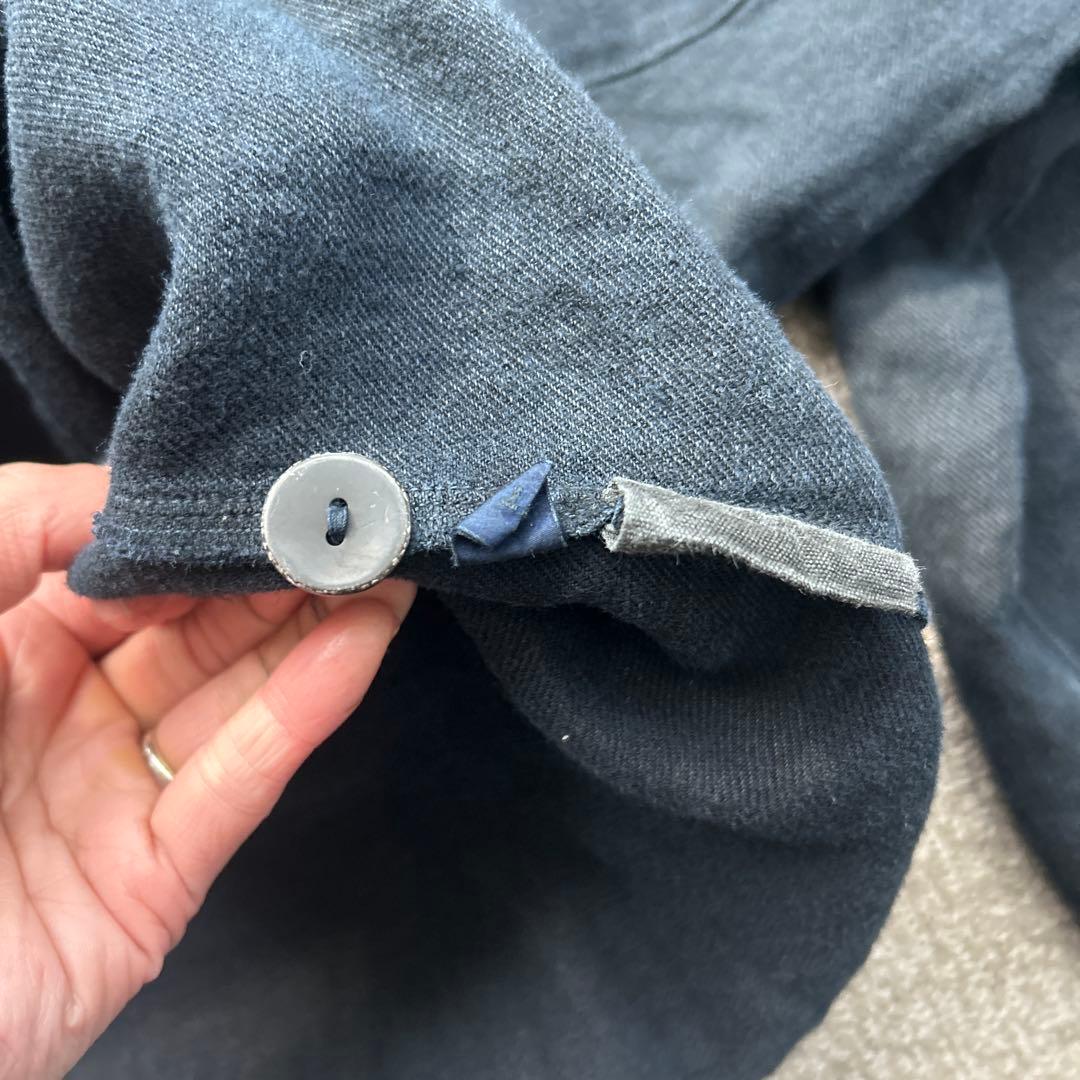 年末SALE mittan 綾織大麻平面ブルゾン(藍×炭）　size3