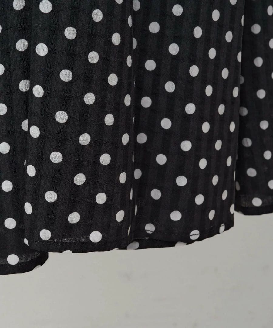 BEARDSLEY ドットギャザーボリューム袖ワンピース