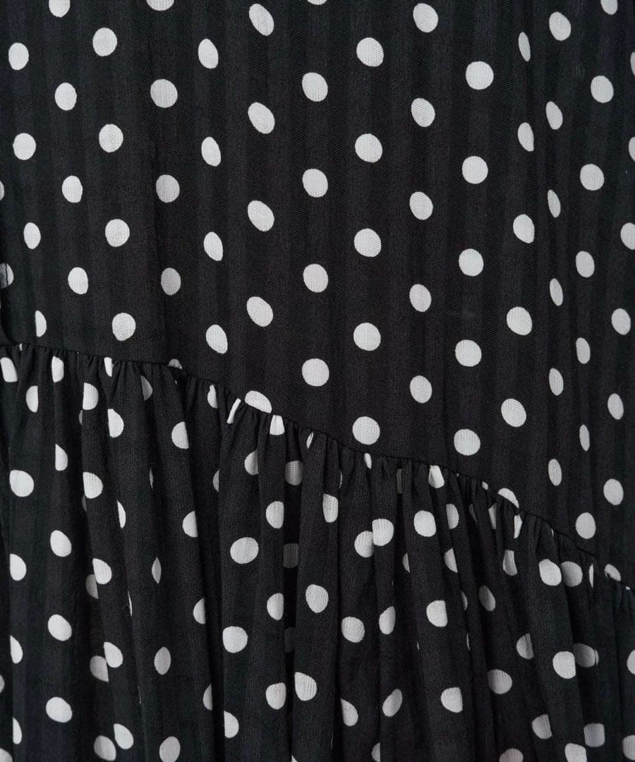 BEARDSLEY ドットギャザーボリューム袖ワンピース