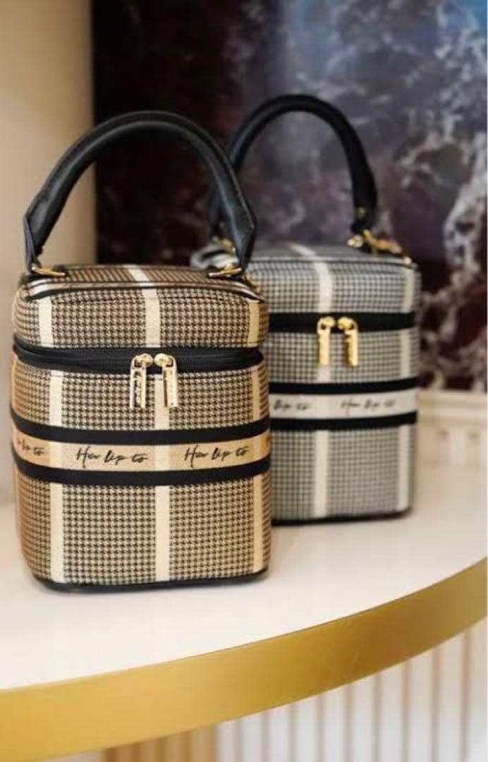 バッグ herlipto Jacquard Vanity Bag gold