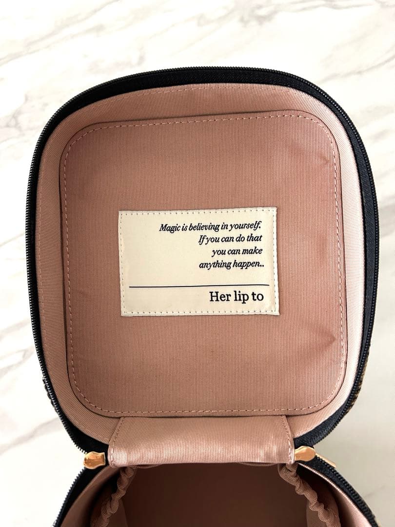 バッグ herlipto Jacquard Vanity Bag gold