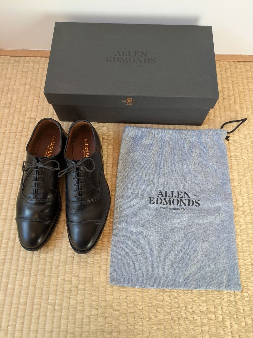 ALLEN EDMONDS ブラック 内羽根ストレートチップ 25cm