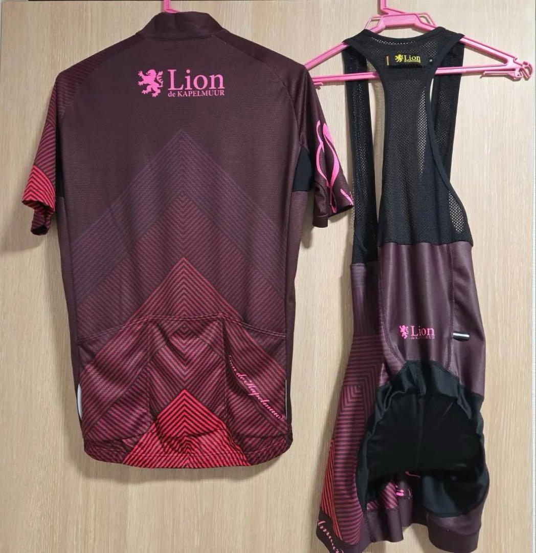 超美品 カペルミュール 半袖 サイクルジャージ ビブ セット L S ピンク