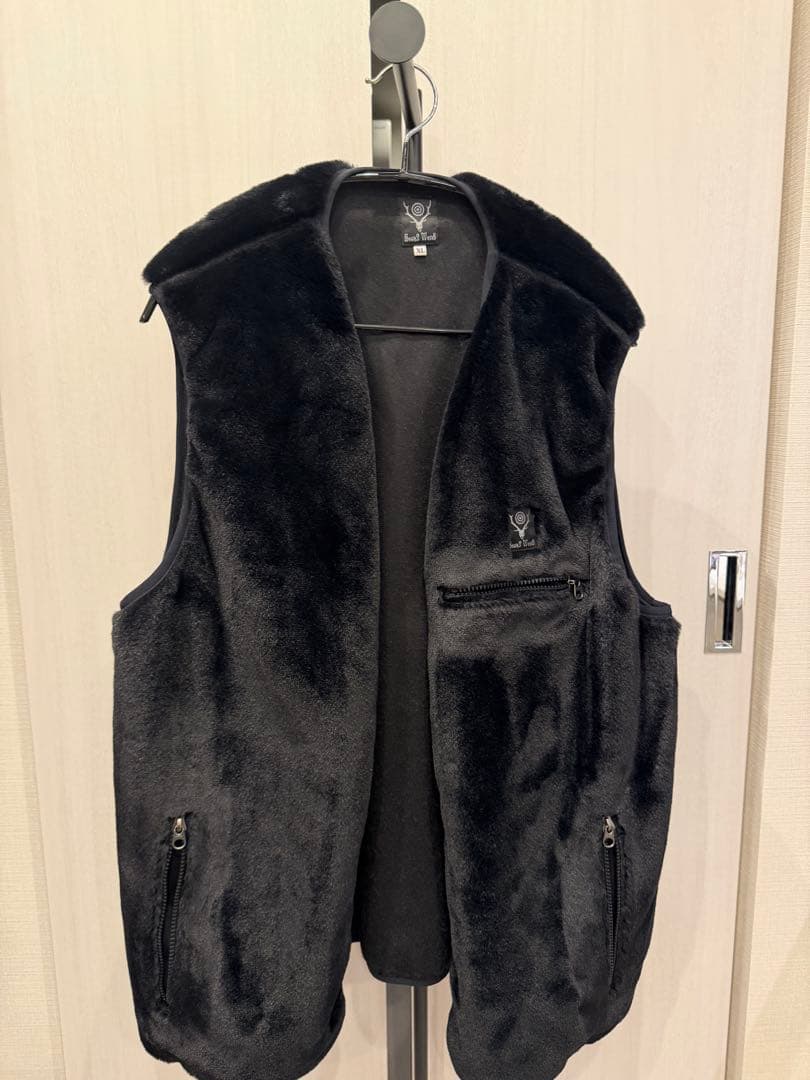 South2 West8 Piping Vest Micro Fur ベスト