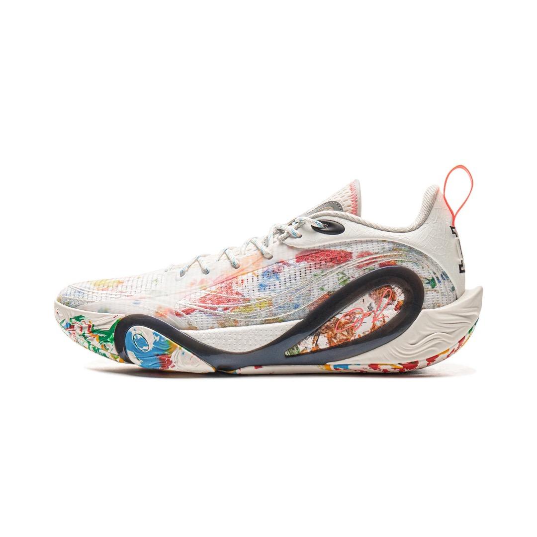 バスケットボールシューズ ホワイト/マルチカラー キャンバス