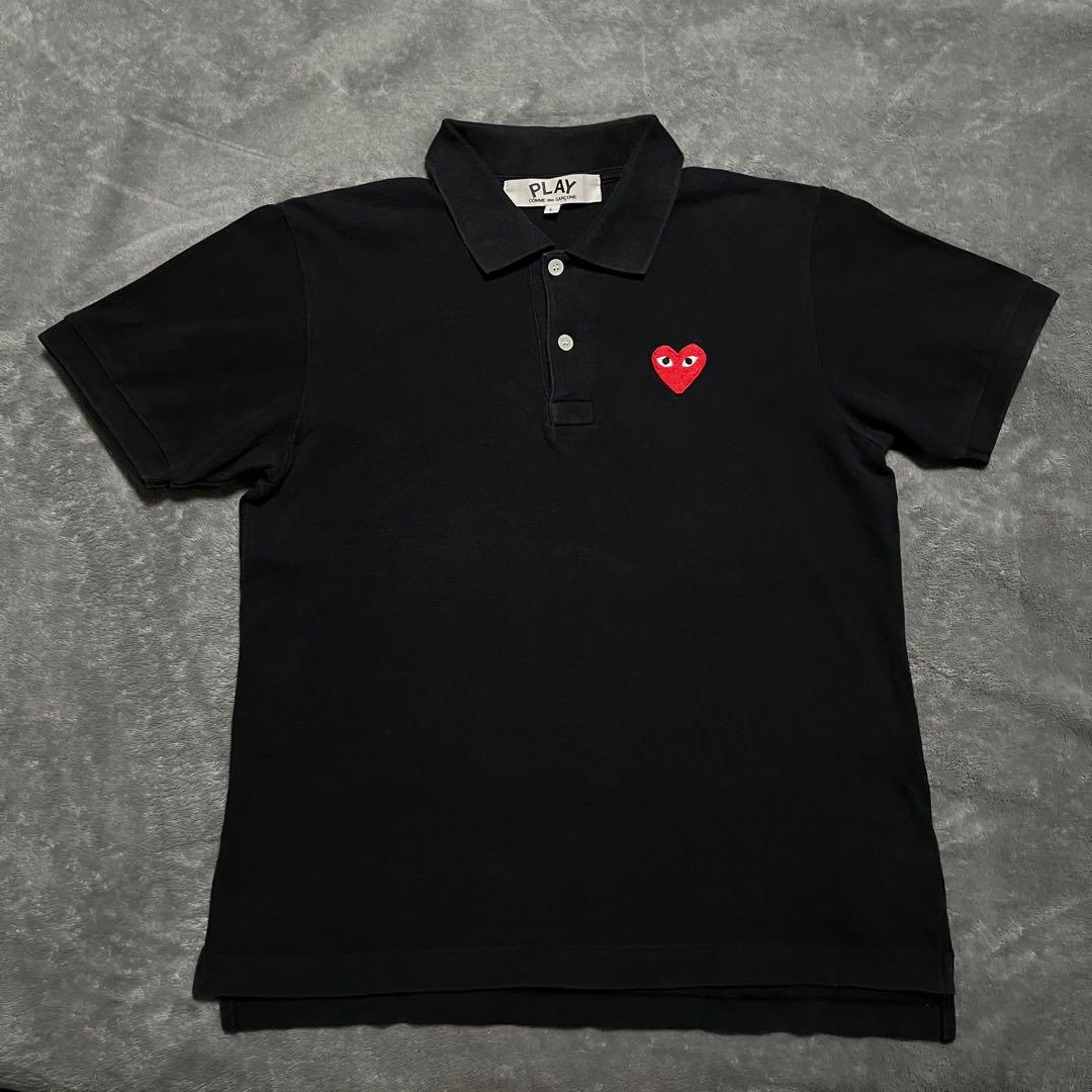 コムデギャルソン ポロシャツ ブラック 半袖 シャツ Lサイズ