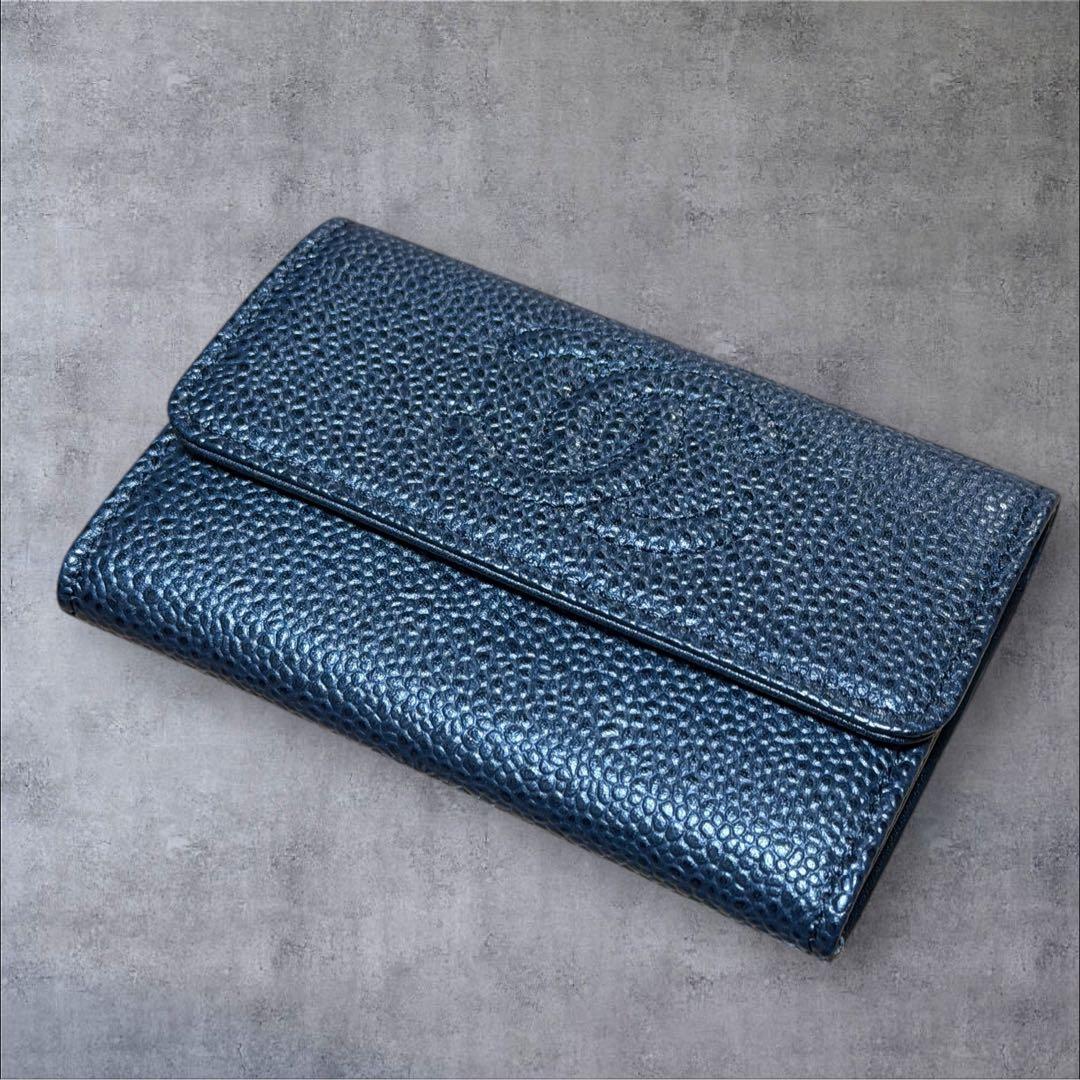 【極美品】CHANEL シャネル 名刺入れ キャビアスキン