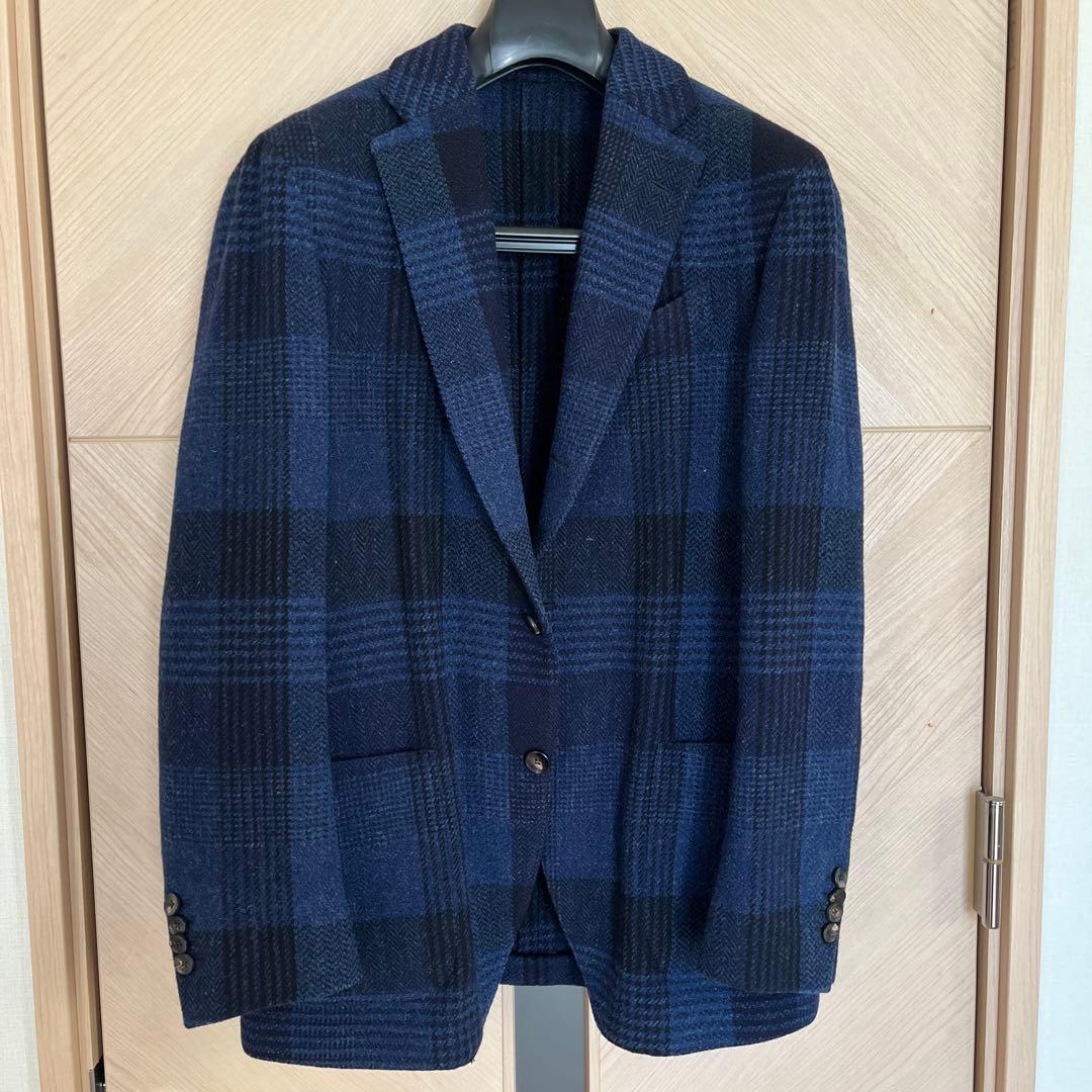 【C.】ラルディーニのウールジャケット　サイズ４6 ウインドペーン柄