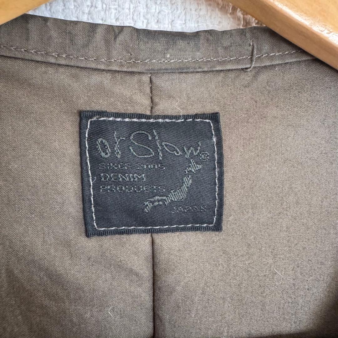 美中古 orslow オアスロウ コットンシェルジャケット ノーカラー L