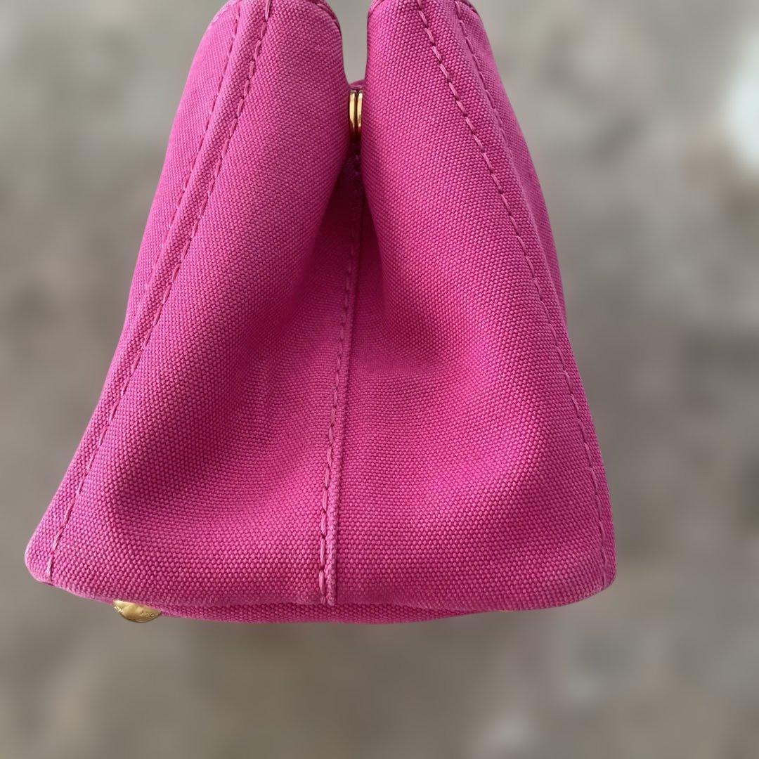 PRADA ピンク キャンバス ハンドバッグ