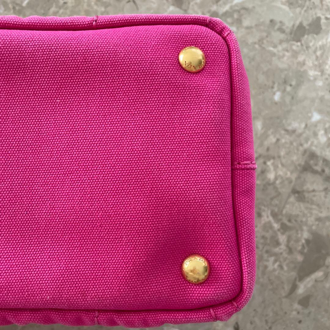 PRADA ピンク キャンバス ハンドバッグ