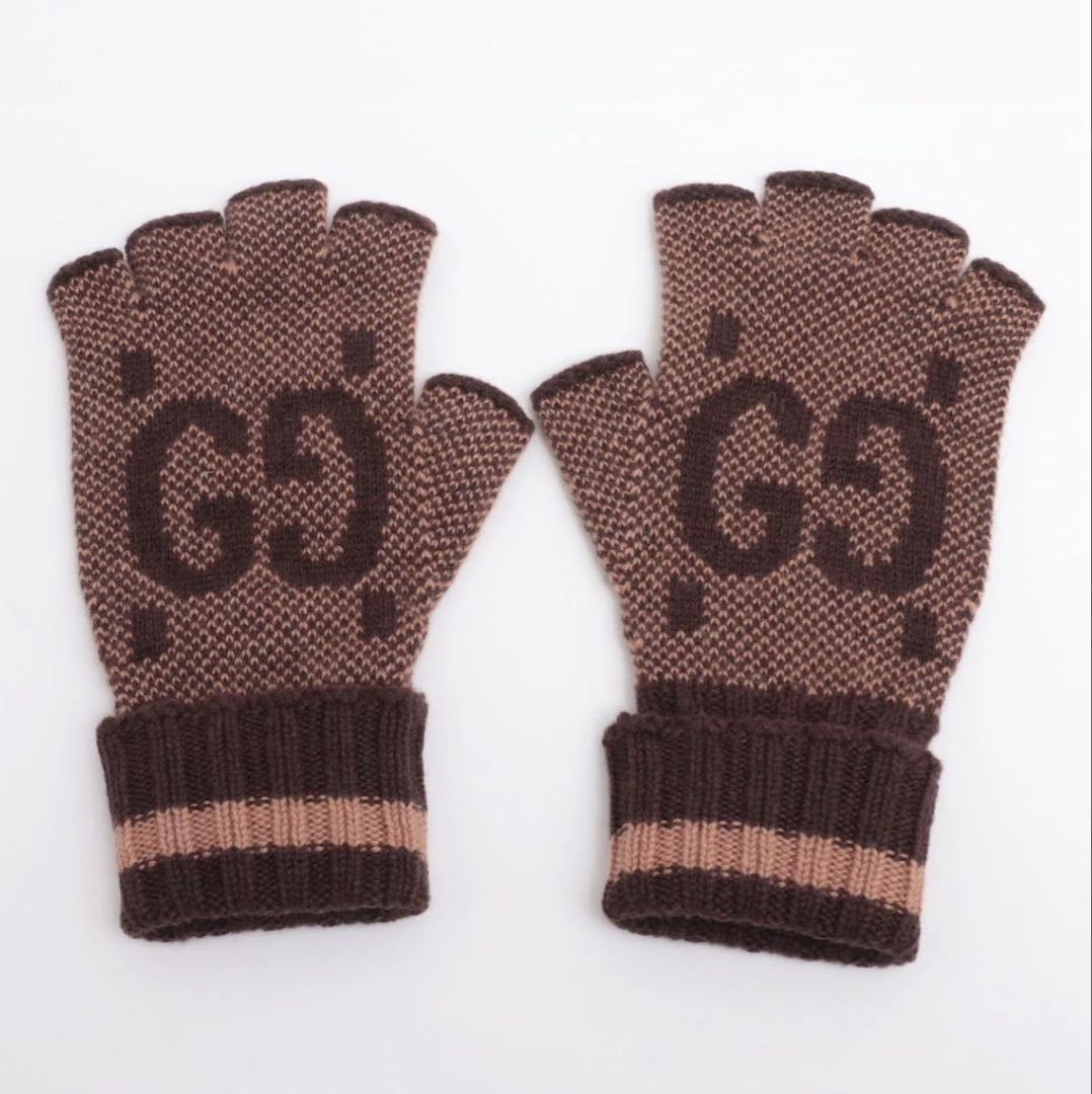 新品 GUCCI グッチ GG カシミヤ フィンガーレス 手袋 スマホ可 S