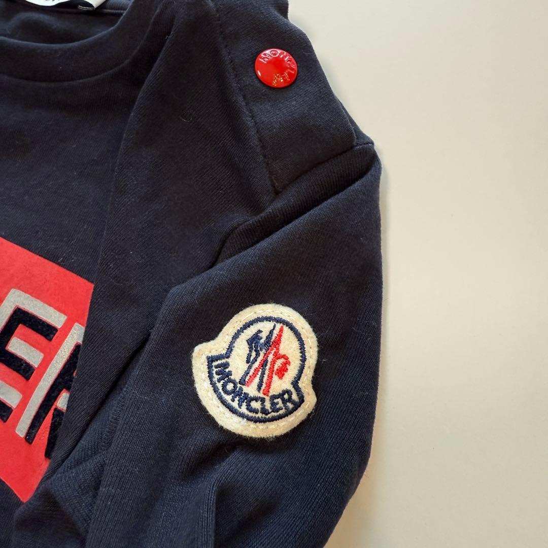 【極美品】MONCLER モンクレール　ネイビー ロゴ Tシャツ 2A 95cm