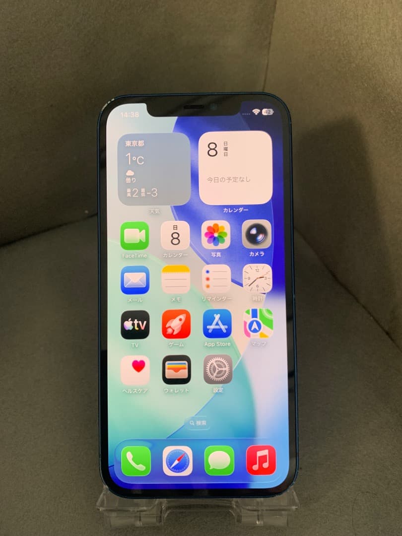 美品　国内版　SIMフリー　iPhone12 128GB　ブルー色