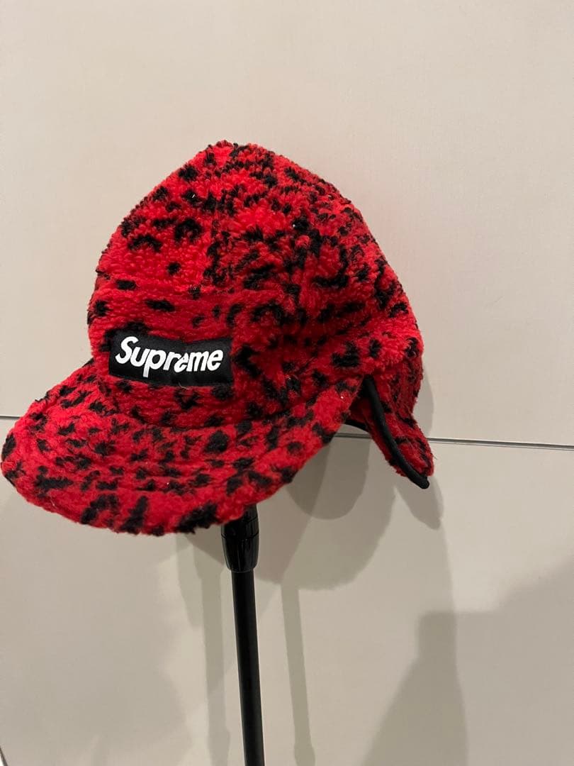 Supreme レオパード フリース イヤーフラップ FW17 タグ付
