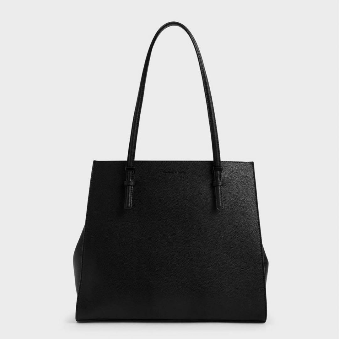 【極美品】CHARLES&KEITH クラシックダブルハンドル トートバッグ