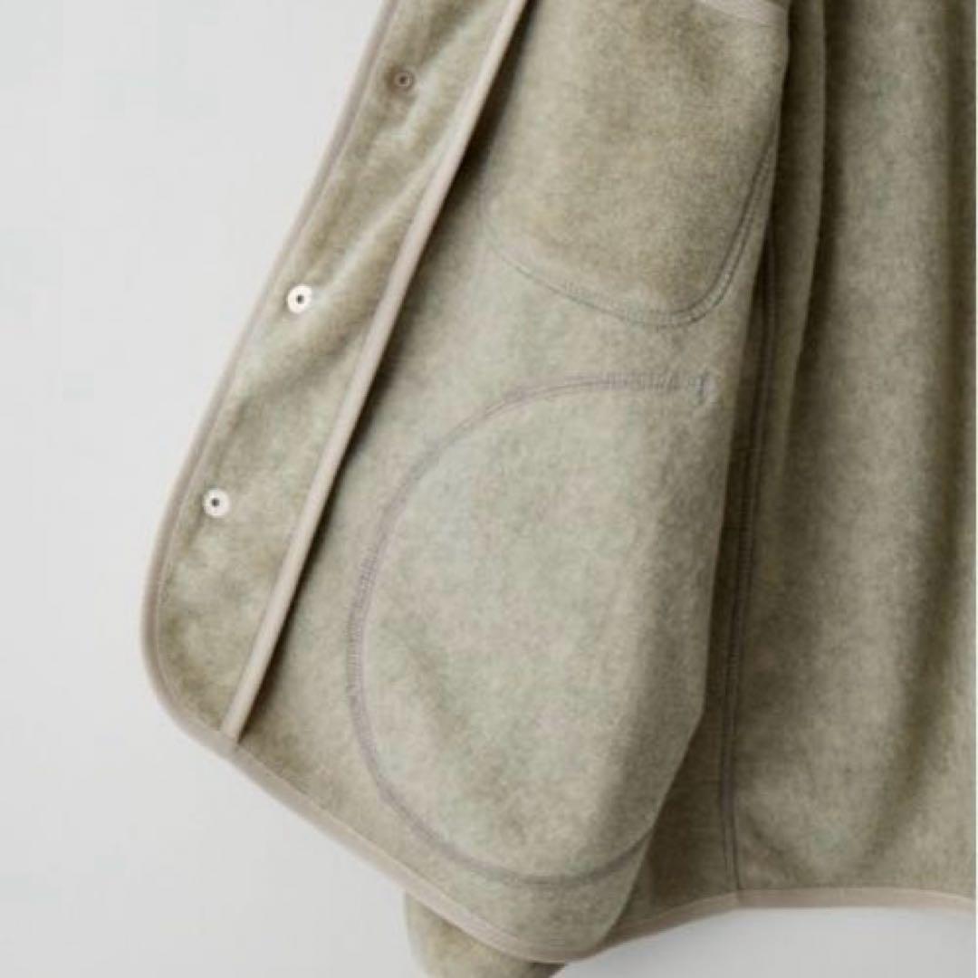 DANTON ノーカラーフリースジャケット サイズ40アイボリー美品