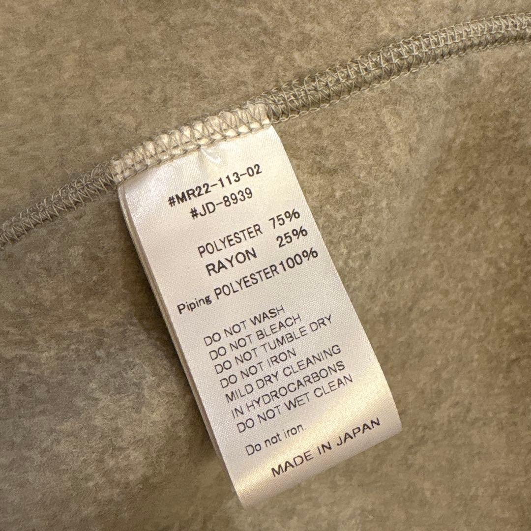 DANTON ノーカラーフリースジャケット サイズ40アイボリー美品