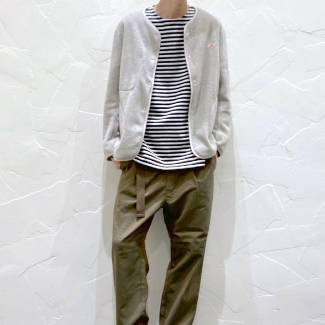 DANTON ノーカラーフリースジャケット サイズ40アイボリー美品