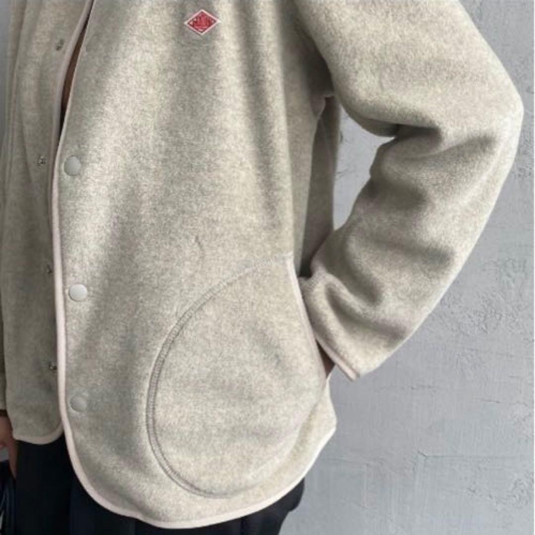 DANTON ノーカラーフリースジャケット サイズ40アイボリー美品