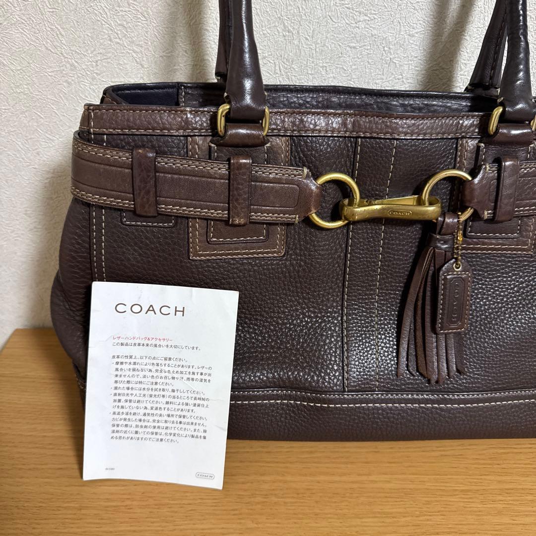 COACH コーチ　トート　ハンドバッグ キャリーオール レザー ブラウン　A4
