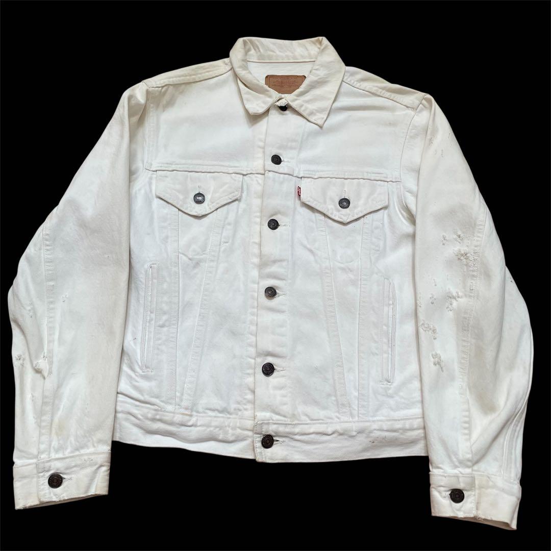 80's levi's 70506 デニムジャケット　白　アメリカ　ボロ　USA