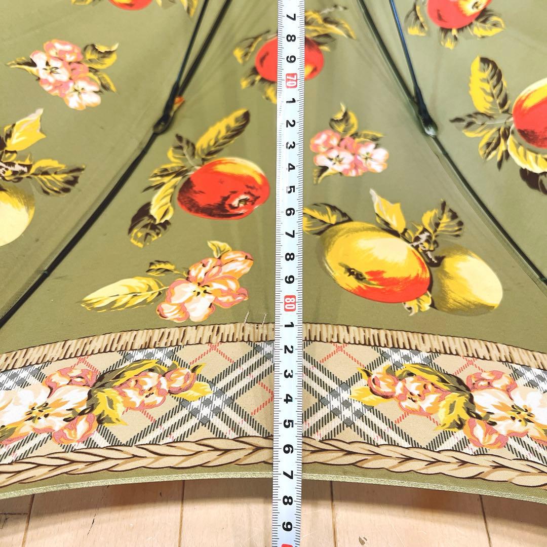 【希少】Burberrys フルーツ花柄 長傘　ノバチェック　バーバリー