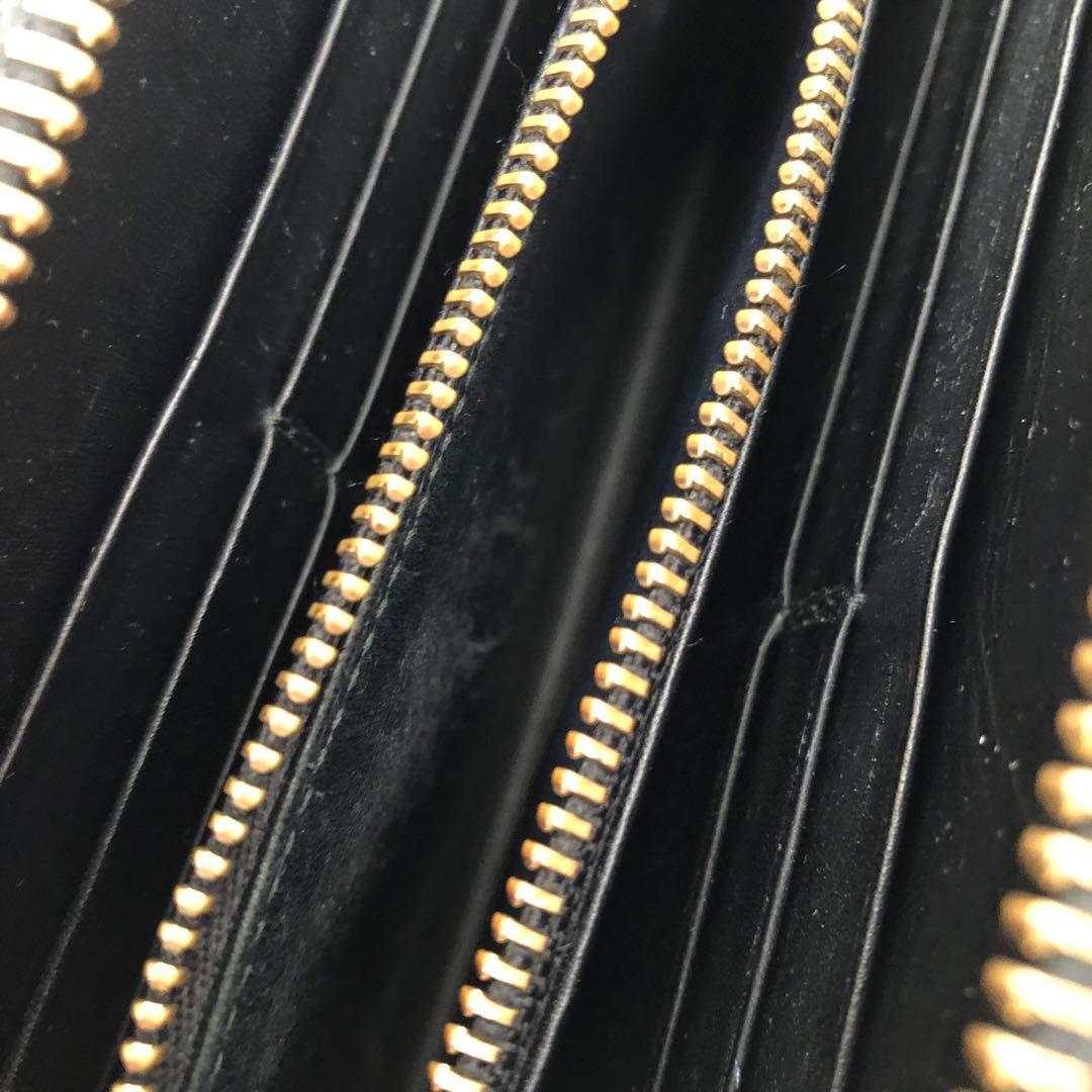 LOEWE ロエベ ラウンドジップ ウォレット 長財布 アナグラム レザー 黒