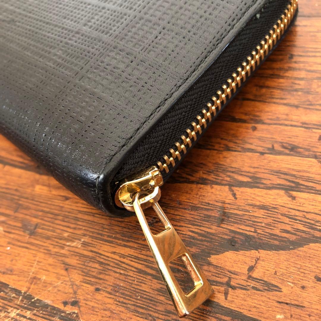LOEWE ロエベ ラウンドジップ ウォレット 長財布 アナグラム レザー 黒