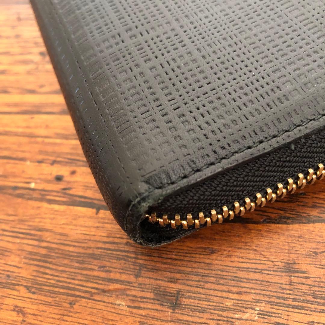 LOEWE ロエベ ラウンドジップ ウォレット 長財布 アナグラム レザー 黒