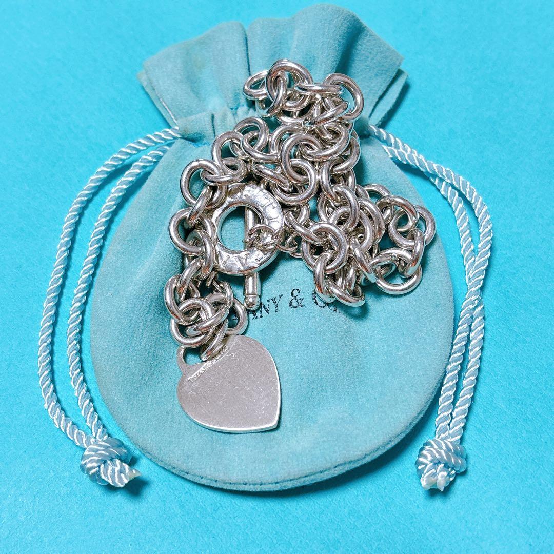 【美品】41.5cm ティファニー ハート トグル ネックレス SV925