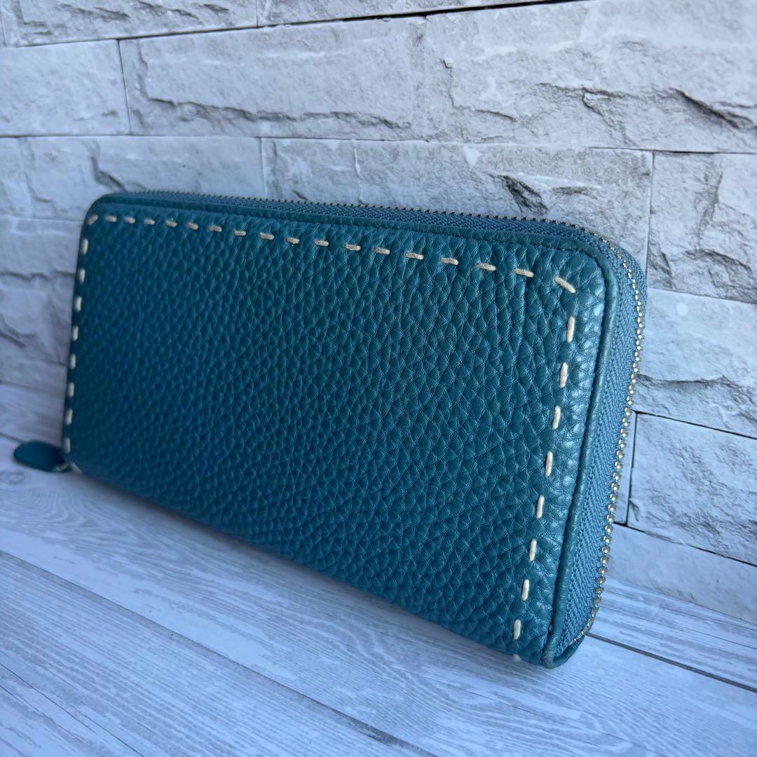 【超美品✨】傳濱野　den HAMANO 青 レザー 長財布