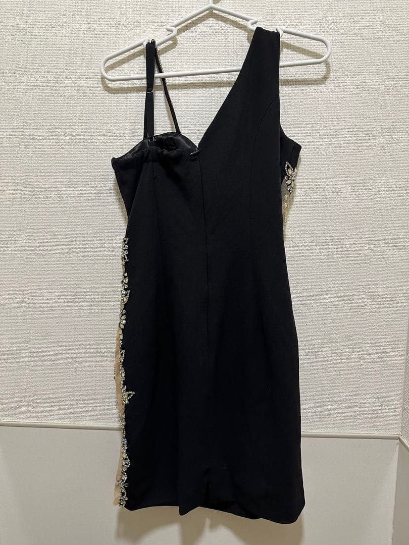 IRMA ドレス Mサイズ ブラック ビジュー ワンショル キャバドレス