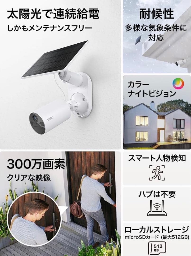 tapo C410 kit ソーラー防犯カメラ 2個セット