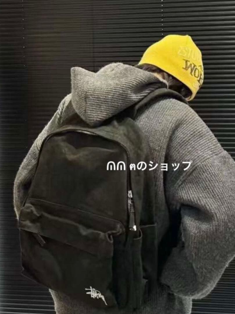 STUSSY ウォッシュドブラック キャンバスリュック