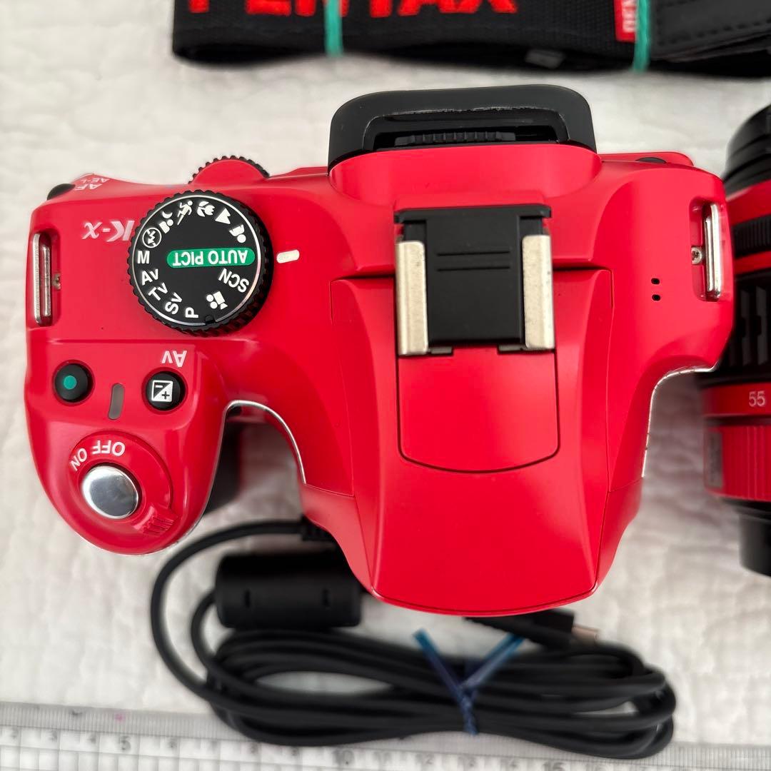 PENTAX K-x デジタル一眼レフカメラ レッド 18-55 レンズ付き