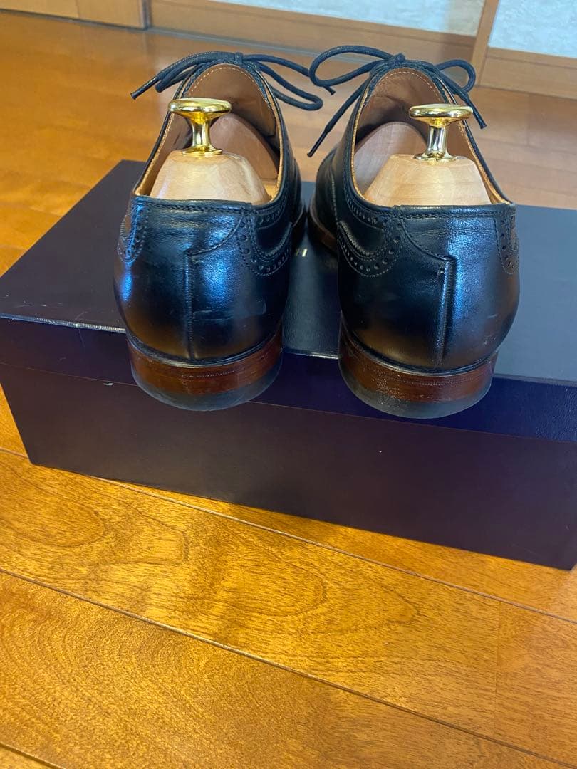 スコッチグレイン セミブローグ メダリオン レザー シューズ 24.5㎝　美品