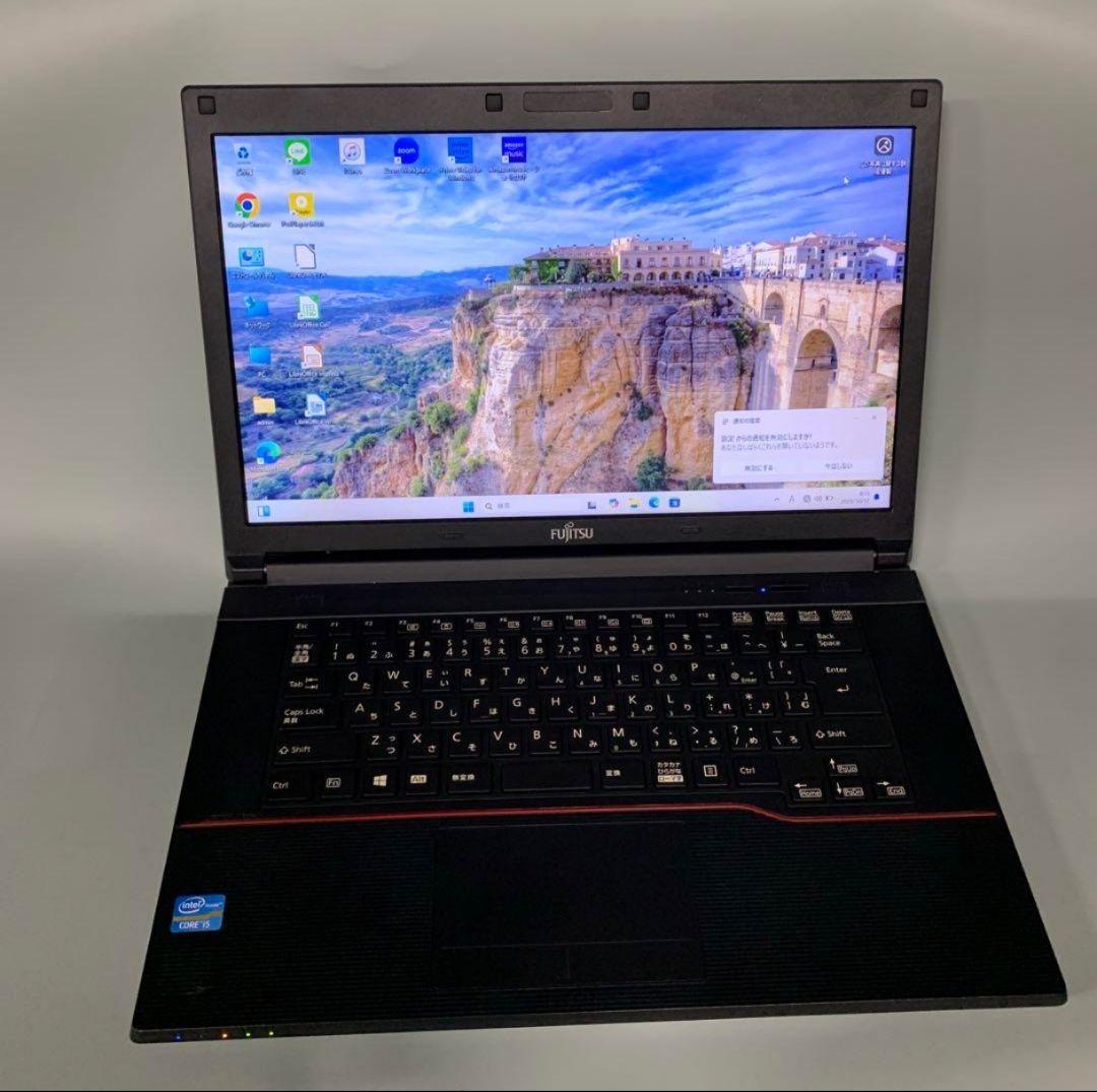 富士通　DVD 爆速SSD Windows11 ノートパソコン Core i5