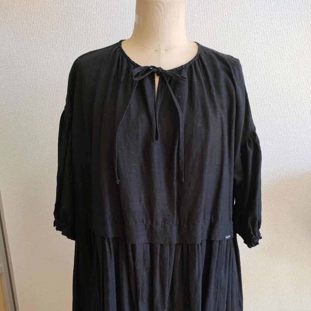 【みゆみゆ】ネストローブ　スキッパーワンピース　ブラック