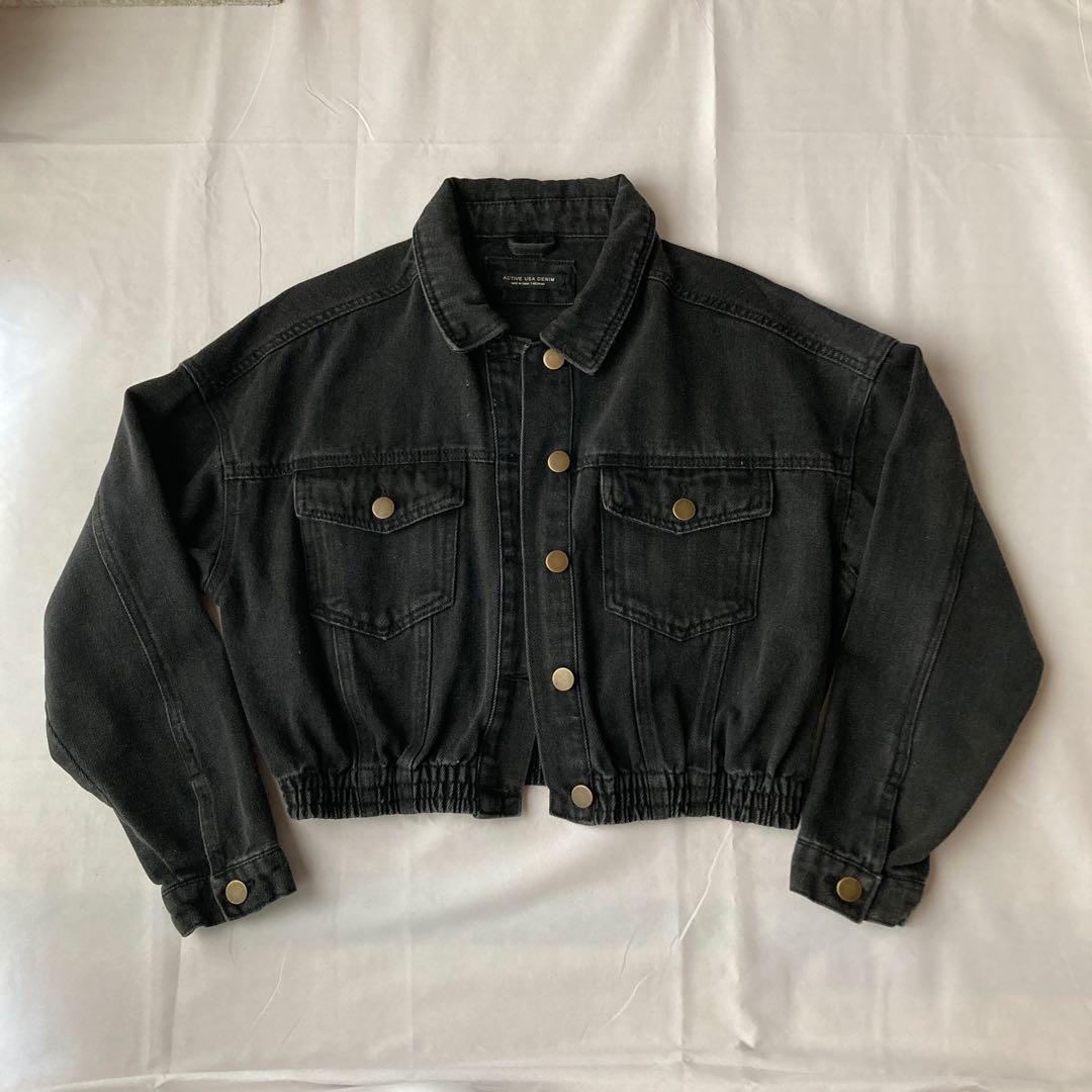 入手困難 90s vintage ブラックデニム 短丈 黒 古着