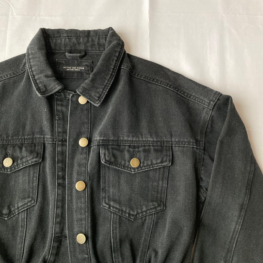 入手困難 90s vintage ブラックデニム 短丈 黒 古着