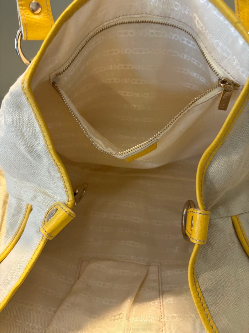 セリーヌ CELINE ブギーバッグ キャンバス イエロー ハンドバッグ