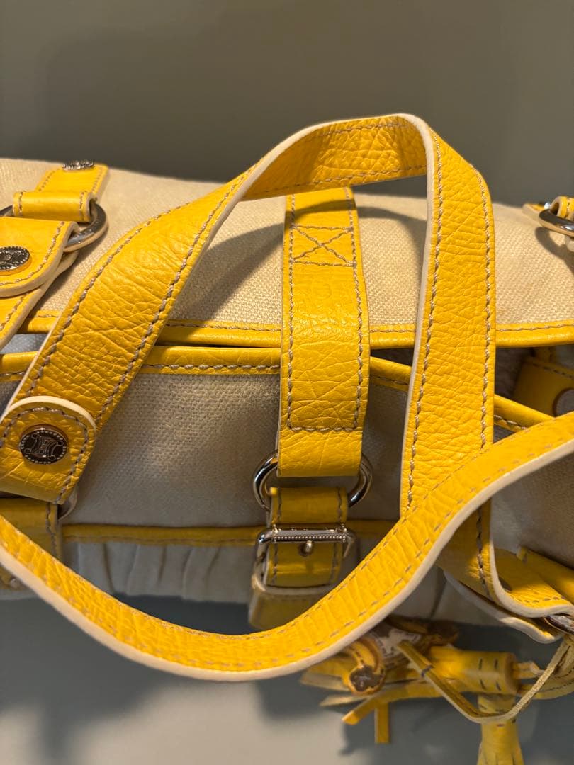 セリーヌ CELINE ブギーバッグ キャンバス イエロー ハンドバッグ