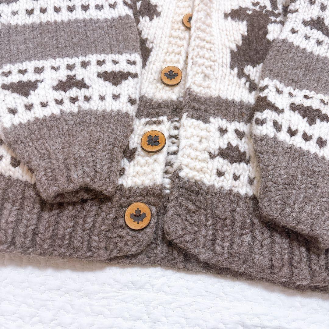 【美品】Kanata カナタ　カウチンニット　カーディガン　トナカイ