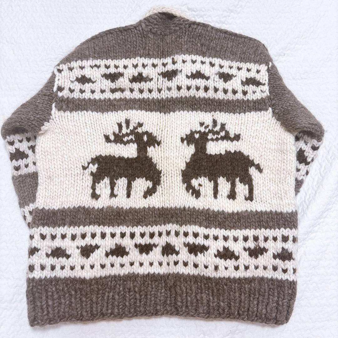 【美品】Kanata カナタ　カウチンニット　カーディガン　トナカイ